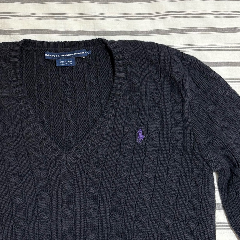 Ralph Lauren Navy V-Neck Sweater